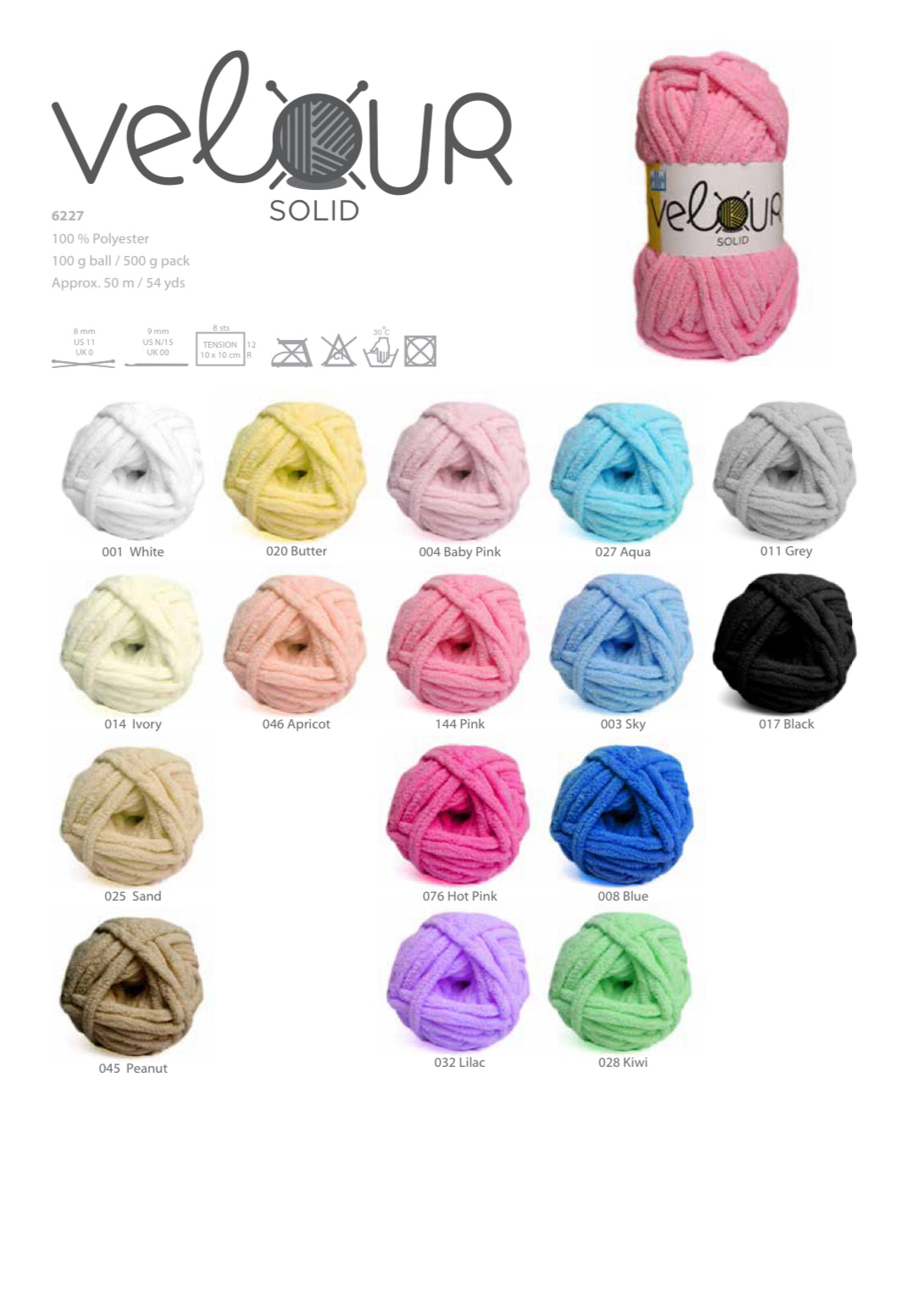 Elle Velour Solid 100g