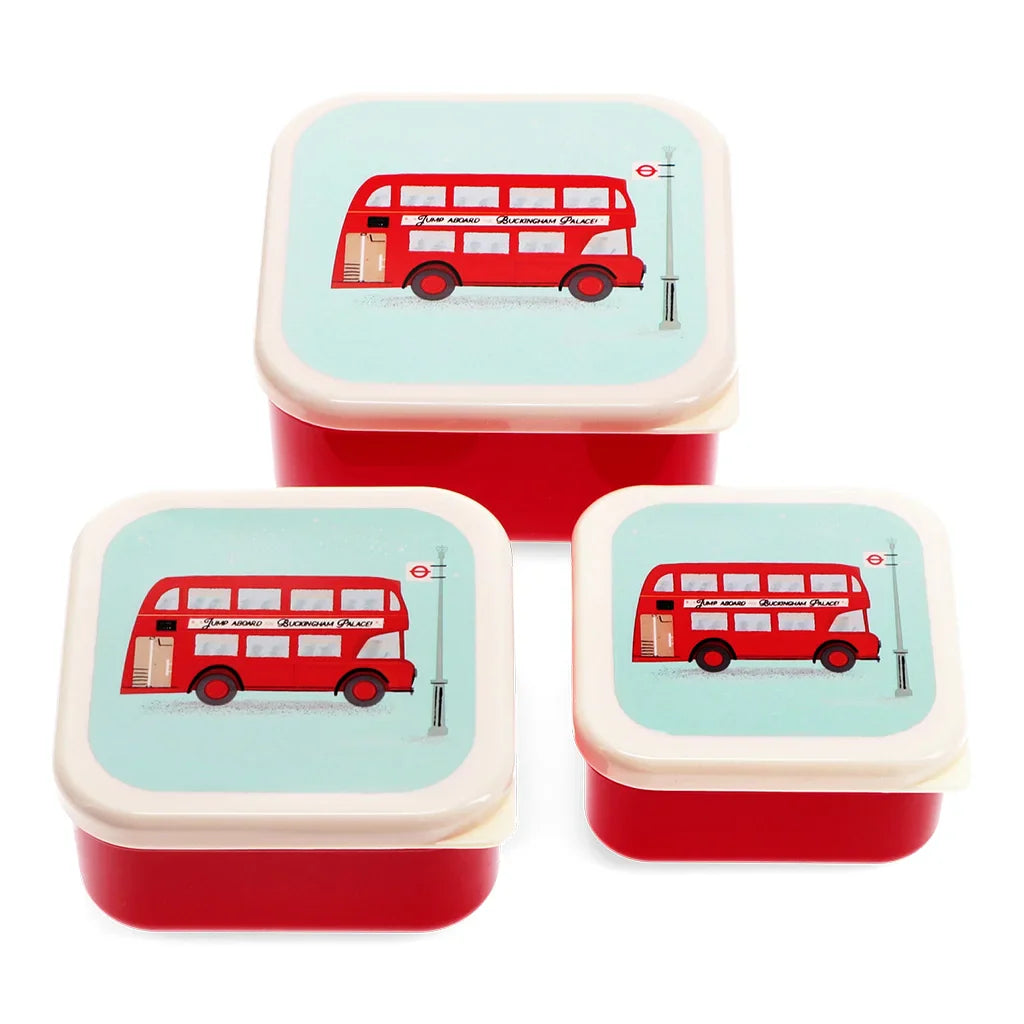 London Bus Snack Boxes Set of 3