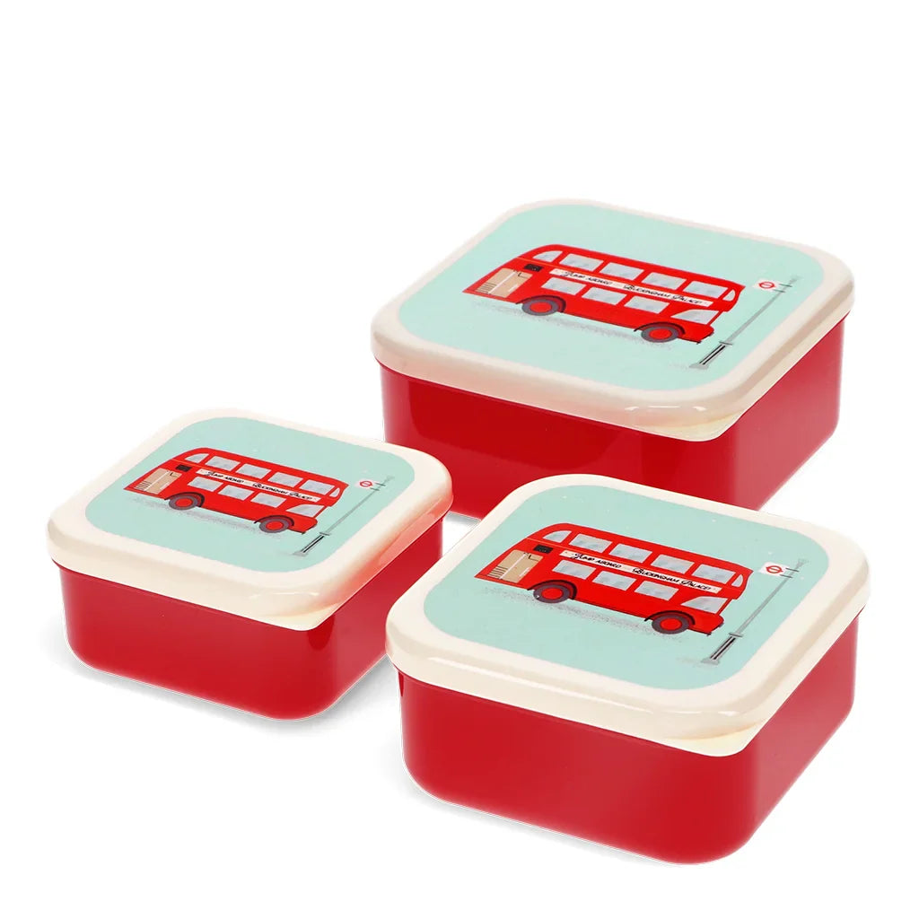 London Bus Snack Boxes Set of 3