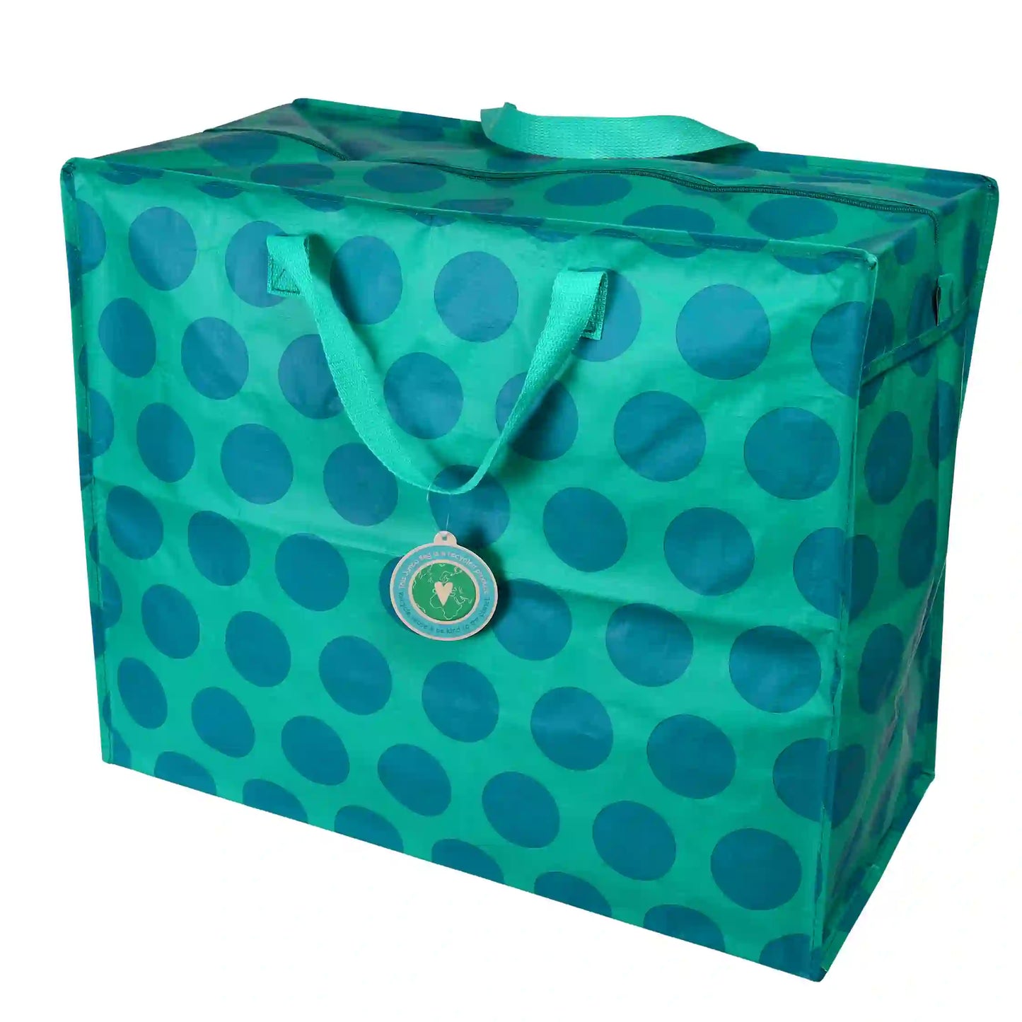 Blue Dot on Green Jumbo Storage Bag