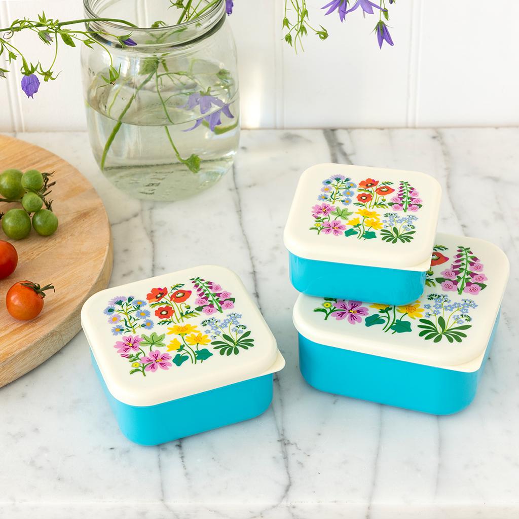 Wild Flowers Snack Boxes (Set of 3)