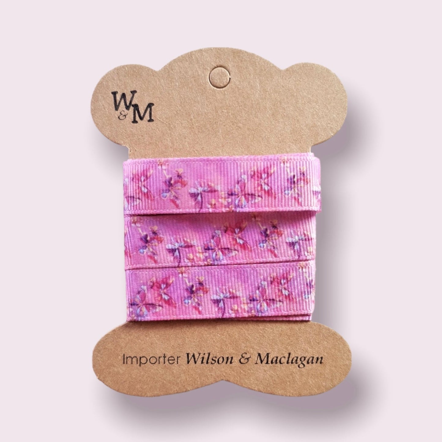 Butterfly On Pink Printed Ribbon