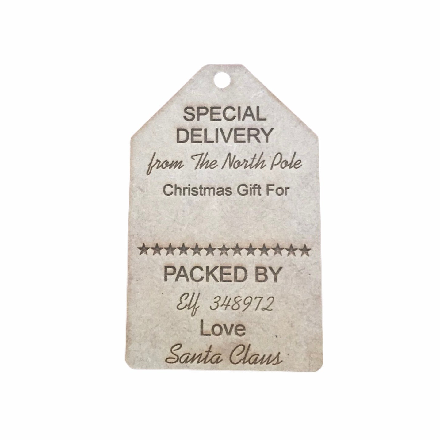 Wooden Christmas Tag - Personalised