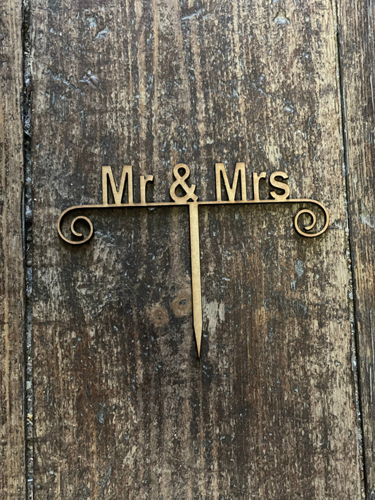 Mr & Mrs Cake Topper Small