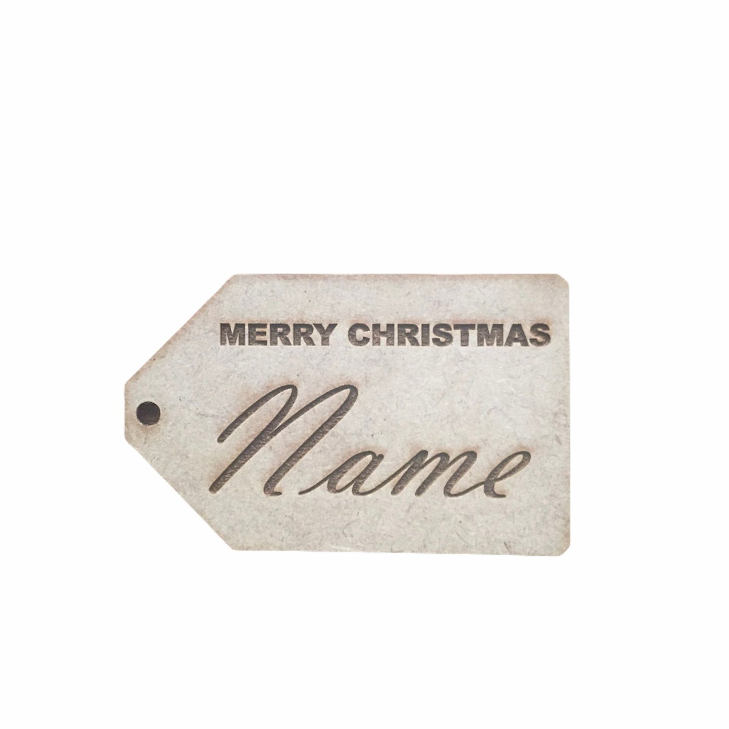 Wooden Merry Christmas Personal Name Tag